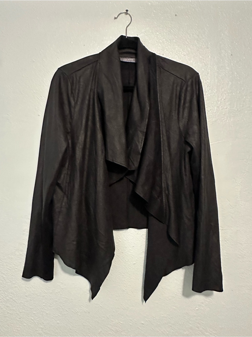 Lisa Rinna Women's Draped Open-Front Jacket — Black Size Medium